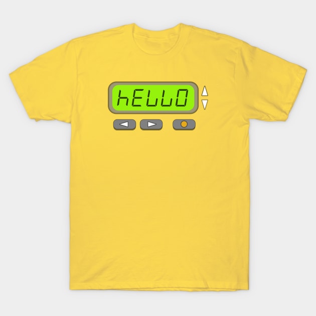 Minimalist 90s pager - Hello T-Shirt by YoungWillow